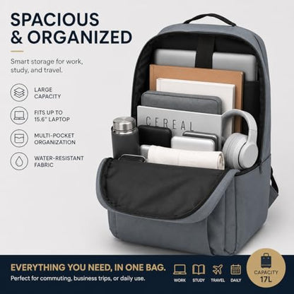 Laptop Backpack for Women & Men, 15.6" Laptop and Tablet Bag with Computer Compartment – Lightweight, Durable Travel & Work Backpacks, Grey - color: Backpack 01 Grey