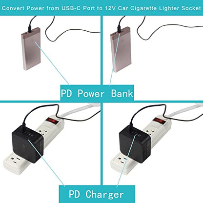 USB-C to DC 12V Power Cable - 12 Volt USB-PD to DC 5.5 x 2.1mm (Max 36W 12V3A), Type-C Male to DC 12V Power Cable for Router, CCTV, Other 12V Devices