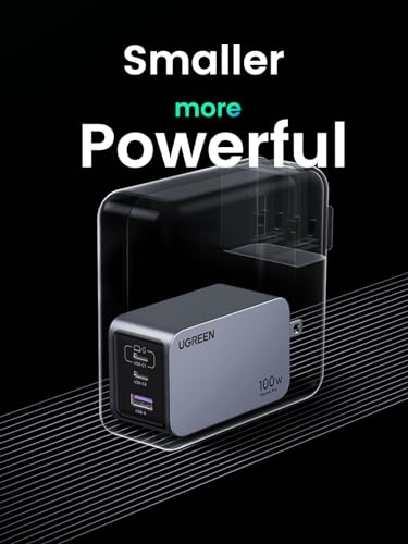 UGREEN Nexode Pro 100W GaN USB C Wall Charger, 3-Port Compact Fast PPS Charger for MacBook Pro/Air, Pixelbook, iPad, iPhone 17/16/15 Series, Galaxy S25/S24, Pixel 10/9, Steam Deck