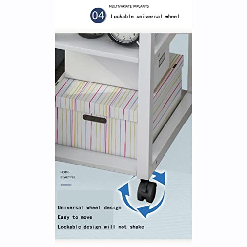 GaRcan Overbed Table Wheels Overbed Table Rolling Laptop Table Adjustable Height Overbed Bedside Desk Mobile Stand Tilting with Wheels Tray Foldable for Bed Sofa Side