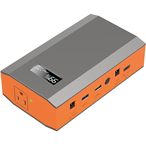 ZeroKor Portable Power Bank with AC Outlet with USB LED Light Bulb, 65W 110V Portable Laptop Charger Battery Bank External Battery Pack Backup Power Source for Outdoor Tent Camping RV