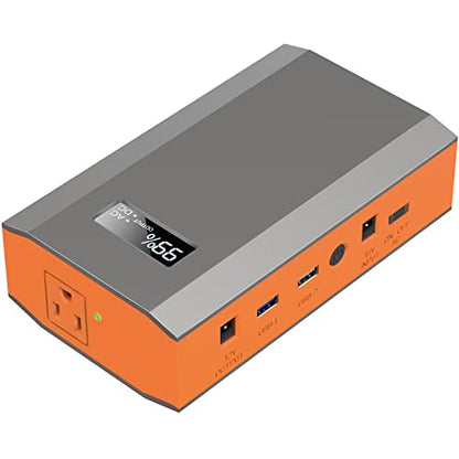 ZeroKor Portable Power Bank with AC Outlet with USB LED Light Bulb, 65W 110V Portable Laptop Charger Battery Bank External Battery Pack Backup Power Source for Outdoor Tent Camping RV