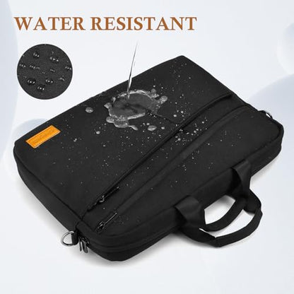 bagasin 15 15.6 16 inch Laptop Computer PC Shoulder Bag Carrying Case | Water-Repellent Fabric Briefcase, Lightweight Toploader, Business Casual or School - color: Black, size: 15-16