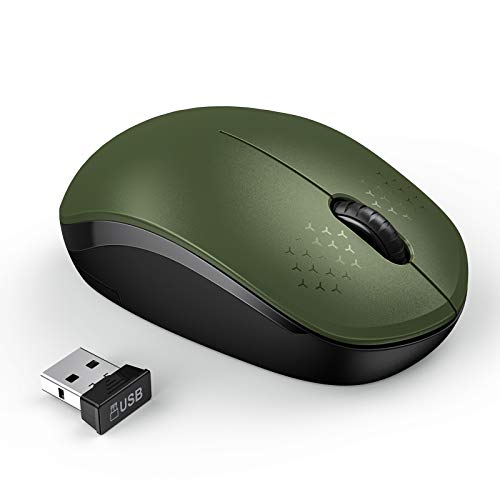 seenda Wireless Mouse for Laptop, 2.4G Noiseless Mouse with USB Receiver - Optical Tracking Portable Computer Mice for Chromebook, PC, Tablet, Windows System, 24 Months Battery Life - Green & Black - color: Green and Black