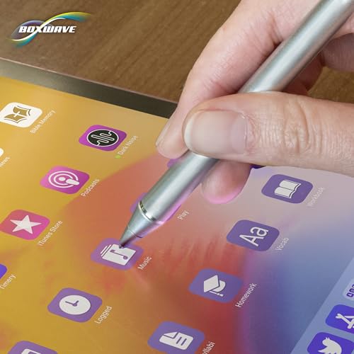 BoxWave Stylus Pen Compatible with Dell XPS 13 2-in-1 (9365) - AccuPoint Active Stylus, Electronic Stylus with Ultra Fine Tip - Metallic Silver