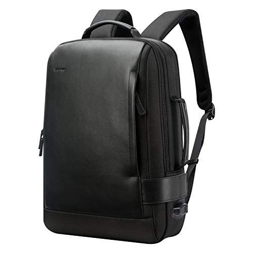 BOPai Business Smart 15.6 Inch Laptop Backpack Convertible Expandable Anti-Theft USB Charging Multi-Functional Travel Professional Work Office Men Commuter Large Black With Bottle Holder Waterproof