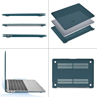 MOSISO Compatible with MacBook Air 13 inch Case M1 2021 2020 2019 2018 Release A2337 A2179 A1932 Touch ID, Plastic Hard Shell Cover&Keyboard Cover for MacBook Air 13.3 inch Case M1, Deep Teal - color: Deep Teal