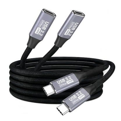 2 Pack USB C Extension Cable (20Gbps/240W/4K@60Hz/5Ft), USB 3.2 Gen 2,Usbc Extension Cable Compatible with iPhone 17 16 15,Pixel PSVR2, MacBook, Docking Station, Monitor, eGPU, SSD - size: 5Ft/1.5M（2Pack）