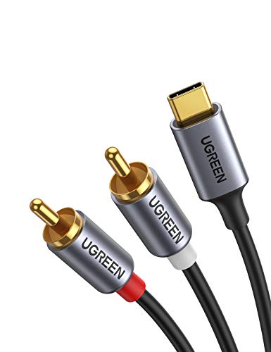 UGREEN USB C to RCA Audio Cable Type C to 2RCA Male Jack Plug Adapter 5FT | Connects USB C Phone Tablet to Car Stereo Speaker Amp, Compatible with iPhone 17 16 Pro Max/iPad Pro/Galaxy S26/Pixel 10 Pro