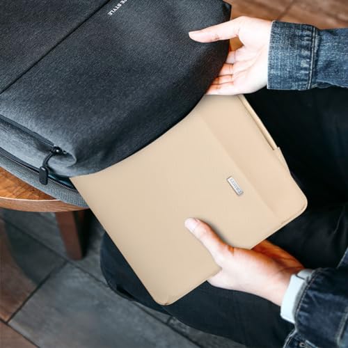 LANDICI 360°Laptop Sleeve Case 15.6 16 Inch Compatible with MacBook Pro 16 M1/M2/M3/M4 2019-2025, 15.6-16” Hp Dell Lenovo Acer Asus, Waterproof Computer Bag Cover with Handle, Apricot - color: Apricot, size: 15.6-16 inch