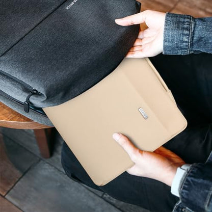 LANDICI 360°Laptop Sleeve Case 15.6 16 Inch Compatible with MacBook Pro 16 M1/M2/M3/M4 2019-2025, 15.6-16” Hp Dell Lenovo Acer Asus, Waterproof Computer Bag Cover with Handle, Apricot - color: Apricot, size: 15.6-16 inch