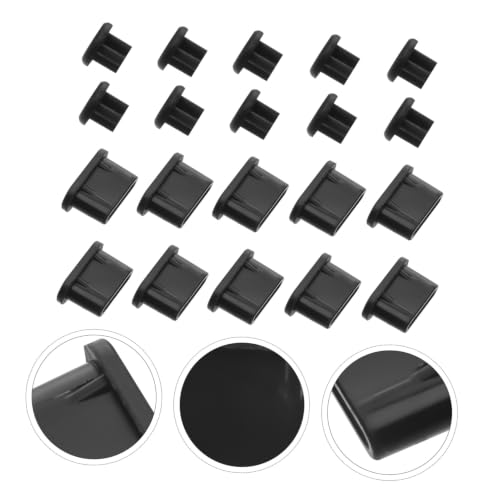 10 Pairs Black Silicone Dustproof Protective Plugs for Type-c Headphone Jack and Charging Port, Easy to Install and Remove, Compatible with Phones and Pcs