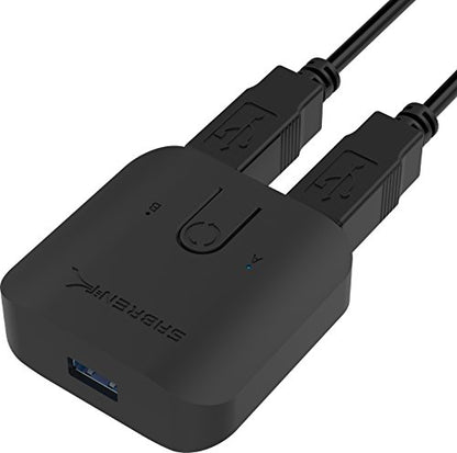 SABRENT USB 3.0 Sharing Switch for Multiple Computers, LED (USB-SW30) | Share USB peripherals across computers; LED device indicators; black - size: 1 Count (Pack of 1)