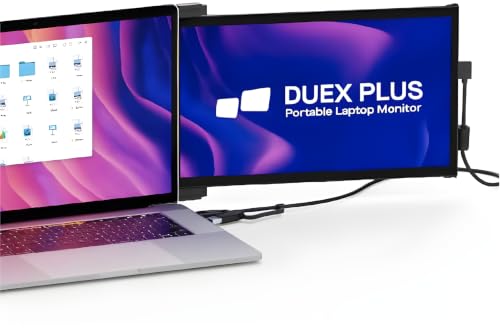 Mobile Pixels Duex Plus Portable Monitor for Laptops, USB C/USB A Plug and Play 13.3" Laptop Screen Extender - color: Duex Plus - 13.3 inch - Black