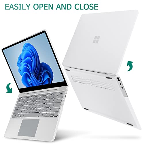 May Chen Compatible with Microsoft Surface Laptop Go 3 Go 2 Go 1 12.4 Inch Model 1943 2013 (2023 2022 2020 Release), Plastic Hard Shell Case with Screen Protector + Keyboard Cover, Matte Clear - color: Matte Clear