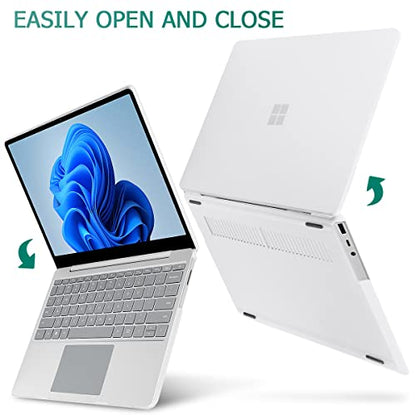 May Chen Compatible with Microsoft Surface Laptop Go 3 Go 2 Go 1 12.4 Inch Model 1943 2013 (2023 2022 2020 Release), Plastic Hard Shell Case with Screen Protector + Keyboard Cover, Matte Clear - color: Matte Clear