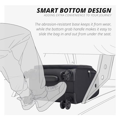 Verage Underseat Carry On Luggage with Wheels,14.5-Inch,Black | Personal Item Bag,Airline Approved, Laptop Compartment, USB Charging Port - color: Black, size: 14.5-Inch Plus Underseat