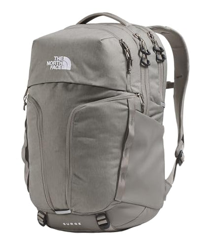 The North Face Surge Laptop Pack, Stone Slab Lt Hth/Stone Slab, OSFA | Everyday Travel Bag, Laptop Sleeve, Water-Repellent - color: Stone Slab Light Heather/Stone Slab