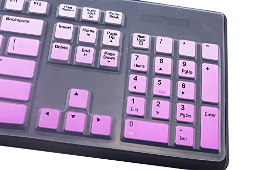 Ultra Thin Desktop PC Silicone Clear Keyboard Cover Skin Protector Compatible for Logitech MK295 MK275 MK270 Wireless Keyboard, Logitech K200 K260 K270 MK200 MK260 Keyboard (Gradient Purple) - color: Gradient Purple