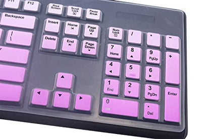 Ultra Thin Desktop PC Silicone Clear Keyboard Cover Skin Protector Compatible for Logitech MK295 MK275 MK270 Wireless Keyboard, Logitech K200 K260 K270 MK200 MK260 Keyboard (Gradient Purple) - color: Gradient Purple