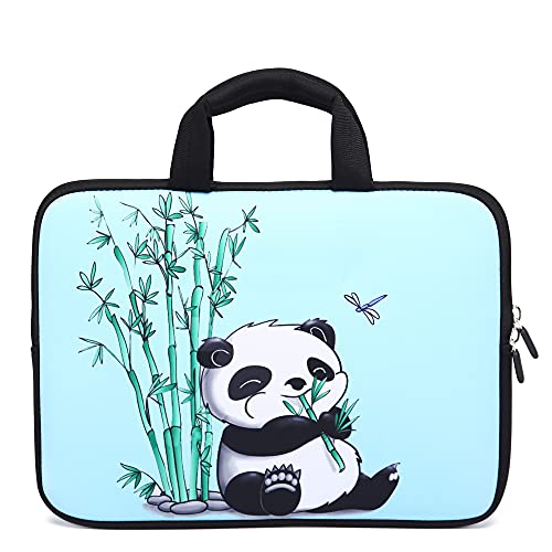 14 15 15.4 15.6 inch Laptop Handle Bag Computer Protect Case Pouch Holder Notebook Sleeve Neoprene Cover Soft Carrying Travel Case For Dell Lenovo Toshiba HP Chromebook ASUS Acer (Panda & Bamboo) - color: Panda & Bamboo