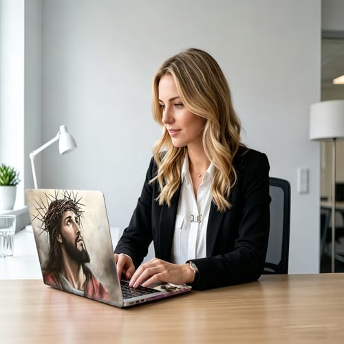 Christ Crown of Thorns Universal Laptop Skin Sticker 3PCS, Protective Decal Trim-to-Fit 11.6" 13.3" 14" 15.6" Laptop Vinyl Cover, Removable Anti-Scratch Computer Decal Protector - color: Christ Crown of Thorns