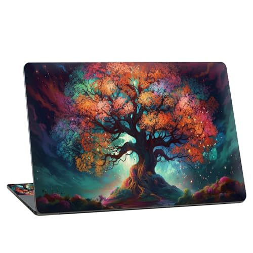 Universal Laptop Skin Sticker with 2 Wrist Pad Skins, Waterproof Scratch Resistant Vinyl Laptop Cover Decal, Cut to Fit for 11–15.6 Inch MacBook HP Dell Lenovo, Fantasy Tree - color: Fantasy Tree