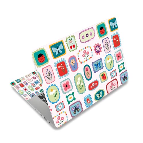 DINKY Flower Butterfly 16" 16.5" 17" 17.3 inches Netbook Laptop Skin Sticker Cover Soft Reusable Protector for 16"-17.3 Inch Notebook Chromebook Skin Decal - color: Flower Butterfly Stickers