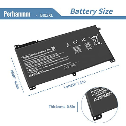 BI03XL Battery for HP Pavilion X360 13-U M3-U m3-u101dx m3-u103dx m3-u105dx 13-u102nr Stream 14-AX 14-ax010wm 14-ax020wm 14-ax030wm 14-ax040wm ON03XL 915486-855 844203-850 844203-855 - size: 7.5 x 4 x 0.5 inches BI03XL BATTERY