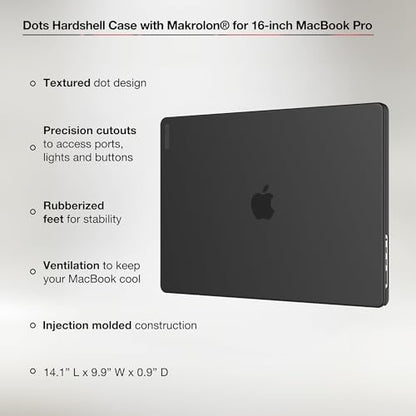 Incase Dots Hardshell with Makrolon® - MacBook Pro 16 inch Case - M5 2026, 2025, 2024, 2023-2021, M4, M3, M2, M1 - MacBook Case, Laptop Cover, Protective Hard Shell, Scratch Resistant - Black - color: Black