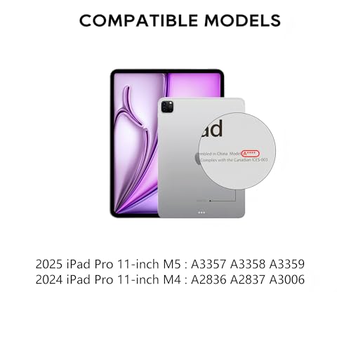 Wireless Keyboard Case for iPad Pro 11 inch M5 2025 & M4 2024 Purple | Pekarejue 360 Rotatable, Pencil Holder, Multi-Touch Trackpad, Backlit Keys, Swivel Cover A3357A3358 A3359 A2836 A2837 A3006 - color: Metallic Purple, size: iPad Pro 11 (M4/M5)