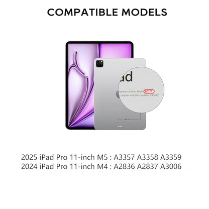 Wireless Keyboard Case for iPad Pro 11 inch M5 2025 & M4 2024 Purple | Pekarejue 360 Rotatable, Pencil Holder, Multi-Touch Trackpad, Backlit Keys, Swivel Cover A3357A3358 A3359 A2836 A2837 A3006 - color: Metallic Purple, size: iPad Pro 11 (M4/M5)