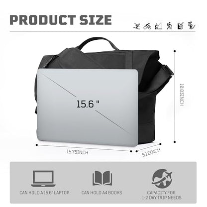 1TG Messenger Bag for Men, Laptop Bag Fit for 13'' 15'' | Crossbody Shoulder Bag, Satchel, Water-resistant, with Laptop Sleeve up to 15.6'', for Office Work Travel