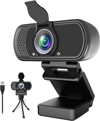 ZIQIAN 1080P Webcam with Microphone, USB Web HD Camera for PC, Laptop&Mac | 110° Wide Angle Computer Webcam with Privacy Cover & Tripod, Streaming Webcam for Zoom, Twitch, Teams, YouTube, Plug & Play - color: Black