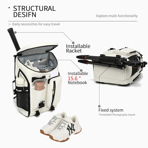 Kalesi Gym Duffle Bag Backpack 4-Way Waterproof with Shoes Compartment for travel Sport Hiking laptop - color: Sea Salt White02