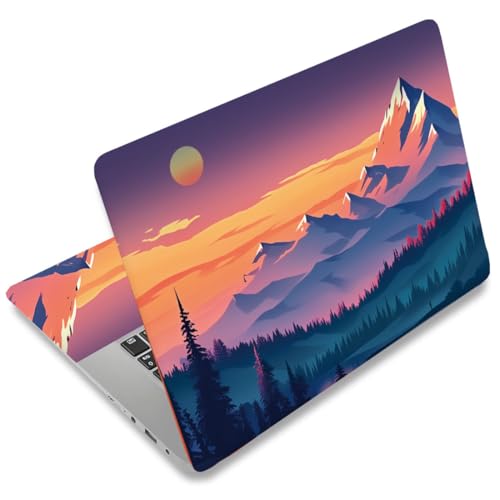 SUPERDANT Laptop Skin Sticker Sunset Mountain Laptop Decals Personalized Universal Notebook Computer Wrap Vinyl Skin Stickers Cover Art Decal Removable 12-15.6 Inch Waterproof Scratch-Resistant Gifts - style: Sunset Mountains