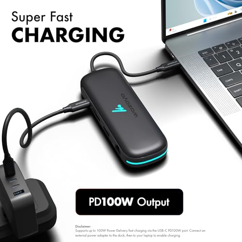 Type C 8 in 1 Wozoyo Docking Station with Dual USB 5Gbps, Dual 4K HDMI, Gigabit Ethernet, SD & TF Card Reader, PD 100W, USB-C Hub, Compatible with Thunderbolt 4, macOS, Windows, Android & iOS - style: 8-in-1