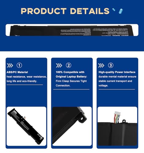 RH03XL Replacement Battery for HP ProBook 430/440/445/450/455/630/640/650 G8 G9 G10 Series, EliteBook 630/640/645/830 G9 G10 G11 Series, HP Zhan 66 Pro 14 G4/G5 Series, Compatible W/TPN-IB0L