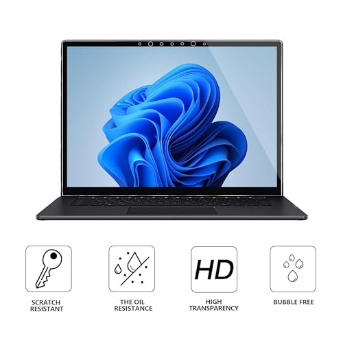 Megoo ArmorShield Screen Protector for Microsoft Surface Laptop 6/5/4/3/2/1 13.5 Inch, Tempered Glass, Scratch Resistant, Touch Sensitive, HD Clear, Easy Installation, 2-Pack - size: Laptop 1–6 13.5"
