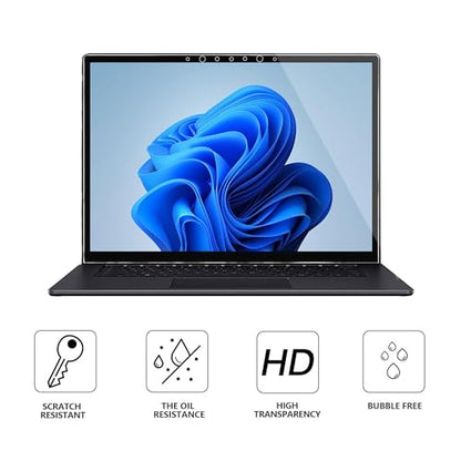 Megoo ArmorShield Screen Protector for Microsoft Surface Laptop 6/5/4/3/2/1 13.5 Inch, Tempered Glass, Scratch Resistant, Touch Sensitive, HD Clear, Easy Installation, 2-Pack - size: Laptop 1–6 13.5"
