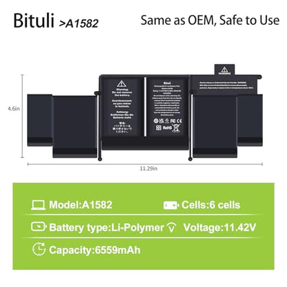 A1582 A1502 Battery Replacement for MacBook Pro 13 inch Retina [ Early 2015, Mid 2014, Late 2013 ] A1493 - High-Performance and Longevity - color: A1582