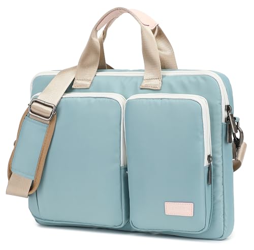 360° Protective Muti Pockets Laptop Shoulder Bag Sleeve Case For MacBook Pro 16" and 15 inch-15.6 inch Laptop (Light Blue) - color: Light Blue, size: 14 inch