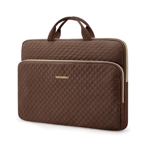 BAGSMART Laptop Sleeve 13.3-14 inch Case Protective Water-Resistant | Lightweight Laptop Bag for Women with Pocket and Handle, Compatible with MacBook, HP, Dell, Acer and Asus notebooks - color: Coffee brown, size: 13-13.3 Inch