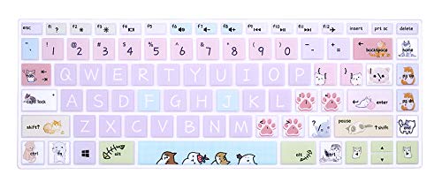 Silicone Keyboard Cover for HP 14" Laptop 2020 2019 2018,Pavilion x360 14M-BA 14M-CD 14M-DH 14-BA 14-BF 14-cm 14-CF 14-DF 14-DK 14-DS 14-DQ Series 14 Inch Protective Skin,Little Cat - color: Little Cat