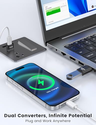 USB to USB C Adapter Combo 10 Pack,USBA to USBC OTG Adapter,Black | 5 USB 2.0 Male to USBC Adapter & 5 USB 3.0 Female to USBC Adapter,Compatible with iPhone 17 Pro Max,iPad,Samsung Galaxy S25 - color: Black