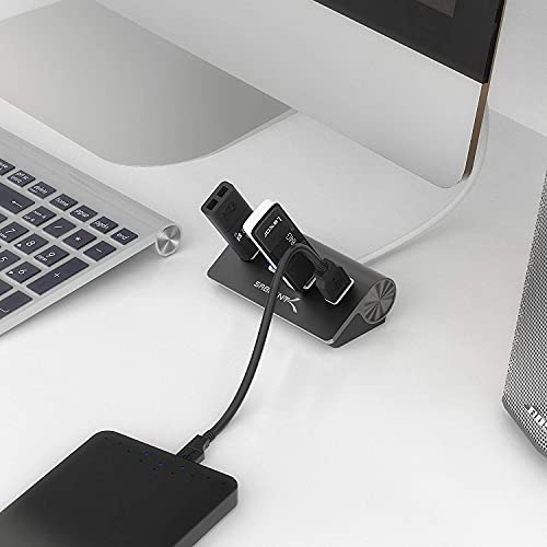 SABRENT 4-Port USB 3.0 Hub Aluminum Portable Data Hub with 2.5ft USB 3.0 Cable for iMac, MacBook, MacBook Pro, MacBook Air, Mac mini, or Any PC [Black] (HB-MC3B) - size: USB-A 4-Port – Black