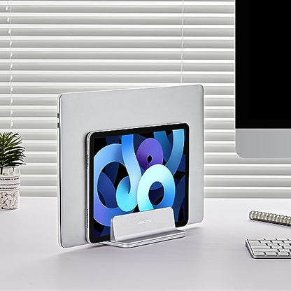 JARLINK Vertical Laptop Stand, Aluminum Laptop Holder Desktop Stand with Adjustable Dock Size (up to 17.3 inches) Compatible with All MacBook/Surface/Dell/Gaming Laptops (Silver) (Pack of 2) - color: Silver, size: 1-slot (Pack of 2)