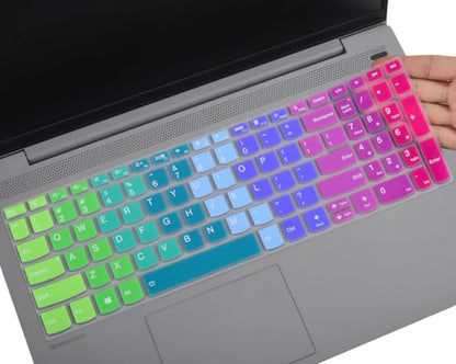 Colorful Keyboard Cover for 2026-2023 Lenovo Yoga 7i 15.6 16"/ Lenovo ideaPad 1 1i/ideaPad 3 3i 5 5i 15.6, IdeaPad Flex 5 5i 15.6 16, ideaPad Slim 7 15.6, ThinkBook 15 G2 G3 15p -Rainbow - color: Rainbow