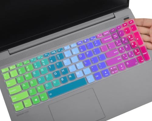 Colorful Keyboard Cover for 2026-2023 Lenovo Yoga 7i 15.6 16"/ Lenovo ideaPad 1 1i/ideaPad 3 3i 5 5i 15.6, IdeaPad Flex 5 5i 15.6 16, ideaPad Slim 7 15.6, ThinkBook 15 G2 G3 15p -Rainbow - color: Rainbow