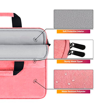 15.6-16 Inch Laptop Sleeve Case Shoulder Bag with Handle, Pink | Compatible with for 15.6 Inch Laptop Computer, 16 Inch MacBook Pro/Max M1 M2 M3 M4 M5, Laptop Carrying Bag Briefcase - color: Pink, size: 15.6/16 Inch